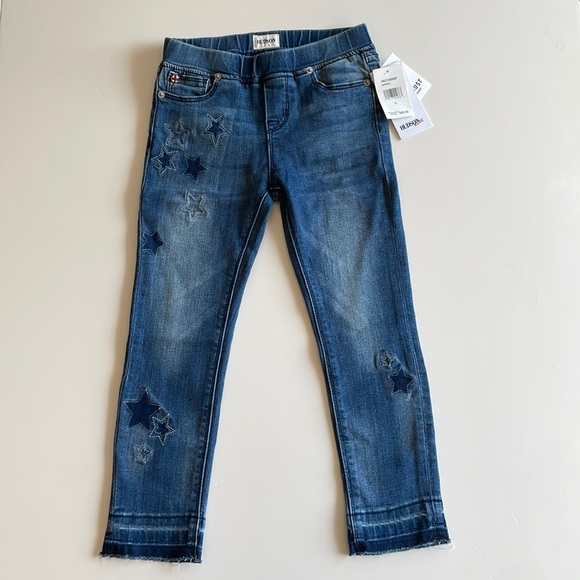 Hudson Kids denim jeans with elastic waistband and star details.  Size 6. NWT - Picture 1 of 3